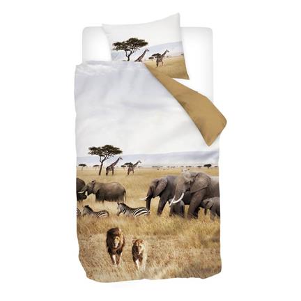 Snoozing African Animals flanel dekbedovertrek
