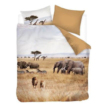 Snoozing African Animals flanel dekbedovertrek