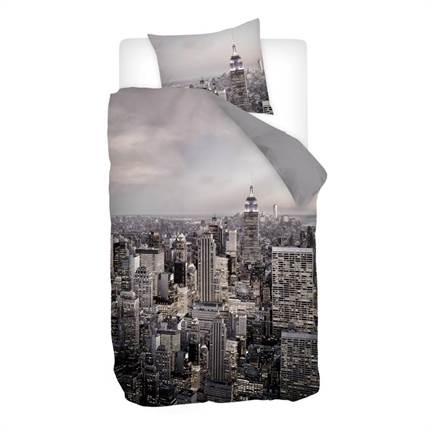 Snoozing Citylights flanel dekbedovertrek