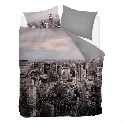 Snoozing Citylights flanel dekbedovertrek