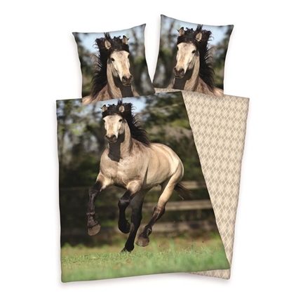 Paard flanel dekbedovertrek
