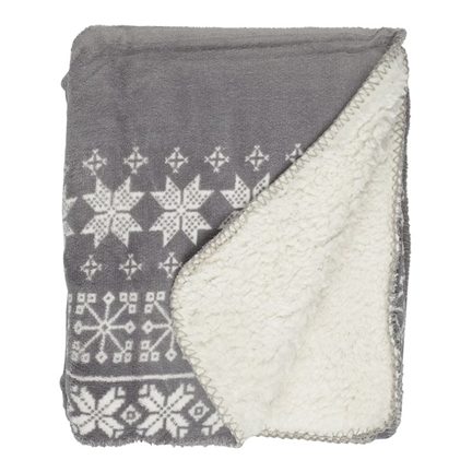 Unique Living Snowflake fleece plaid