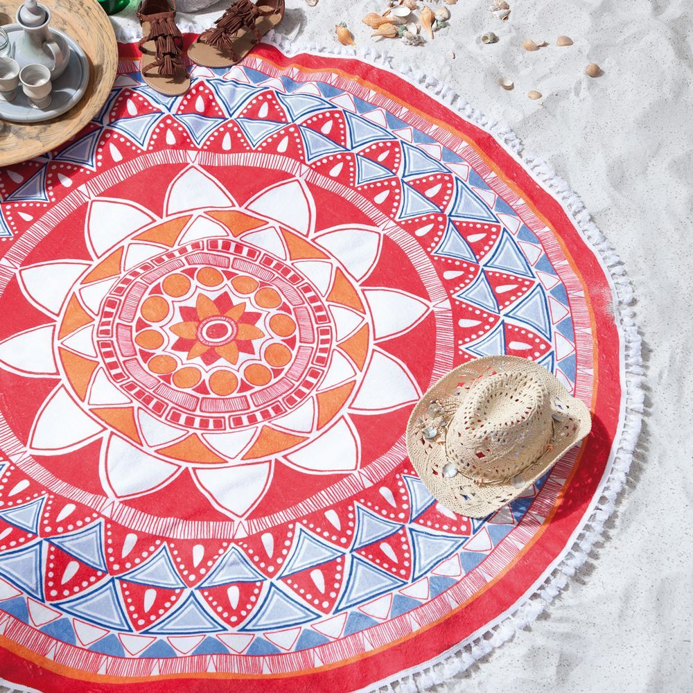 Seahorse Mandala rond strandlaken