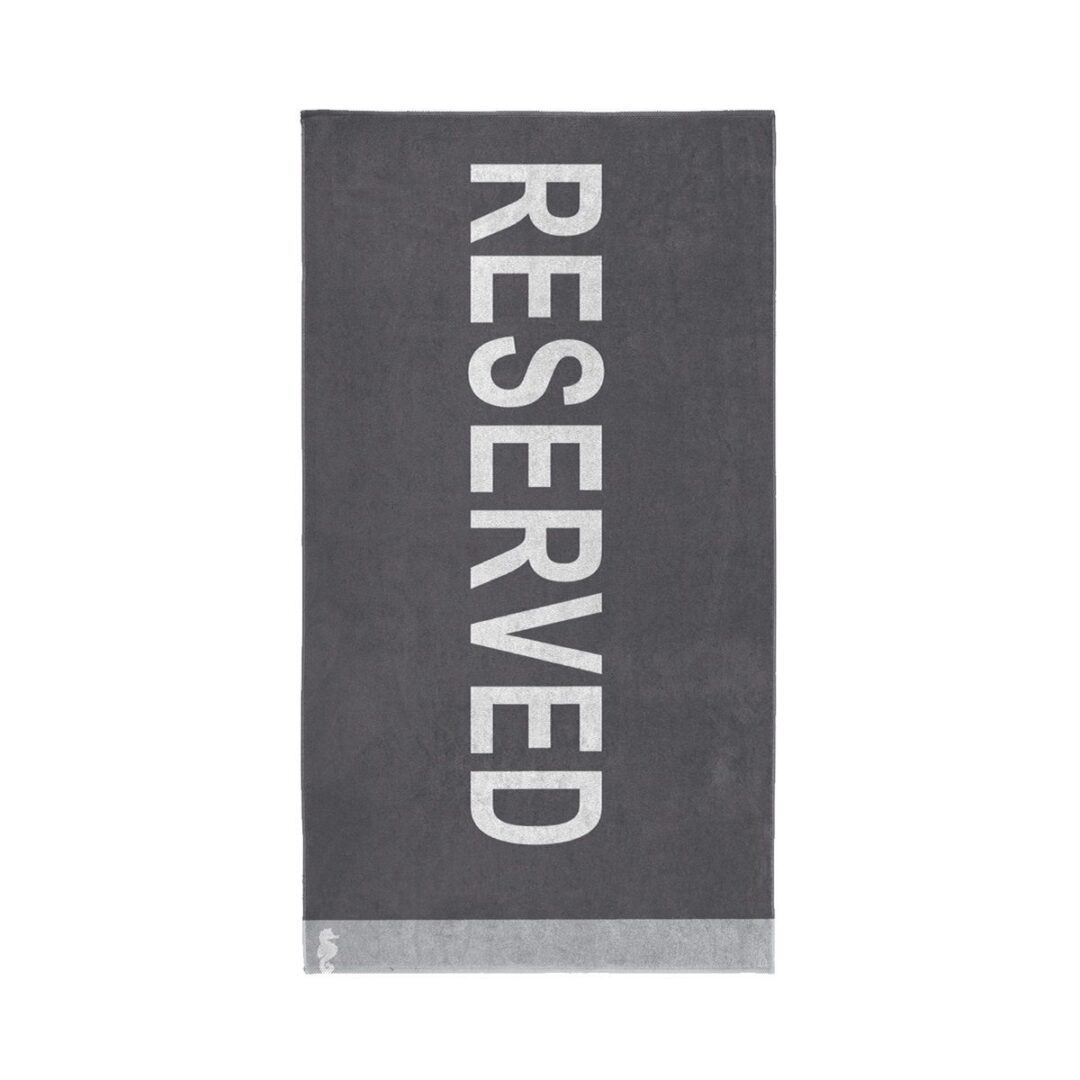 Seahorse Reserved strandlaken, antraciet, 100% katoen