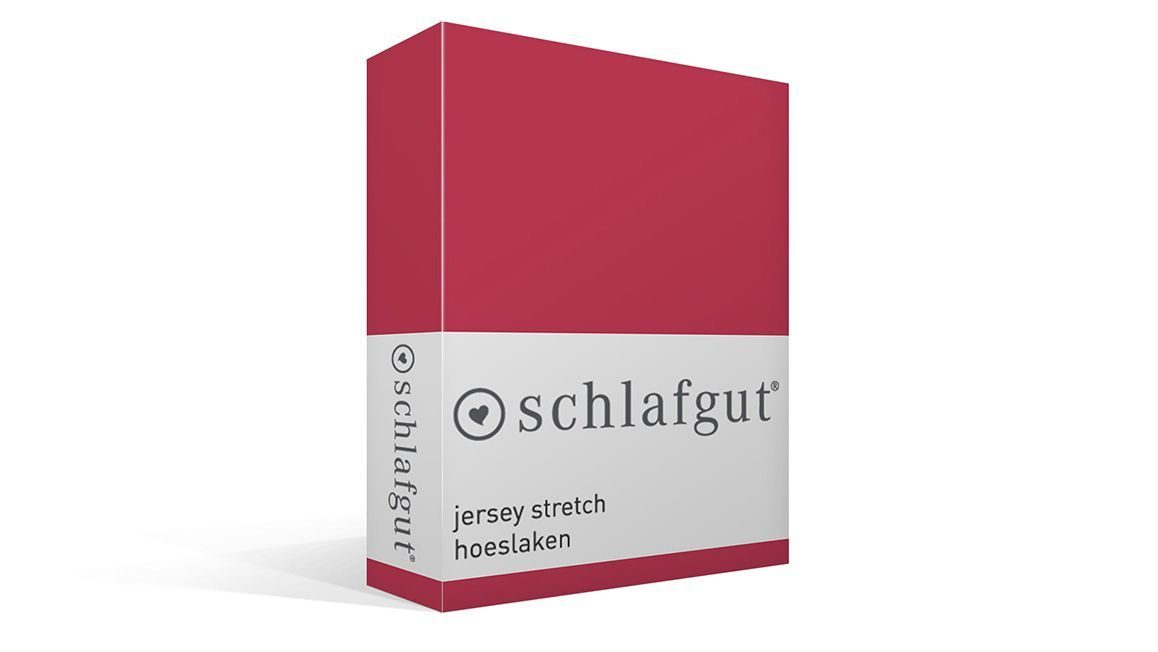 Schlafgut jersey stretch hoeslaken kersenrood