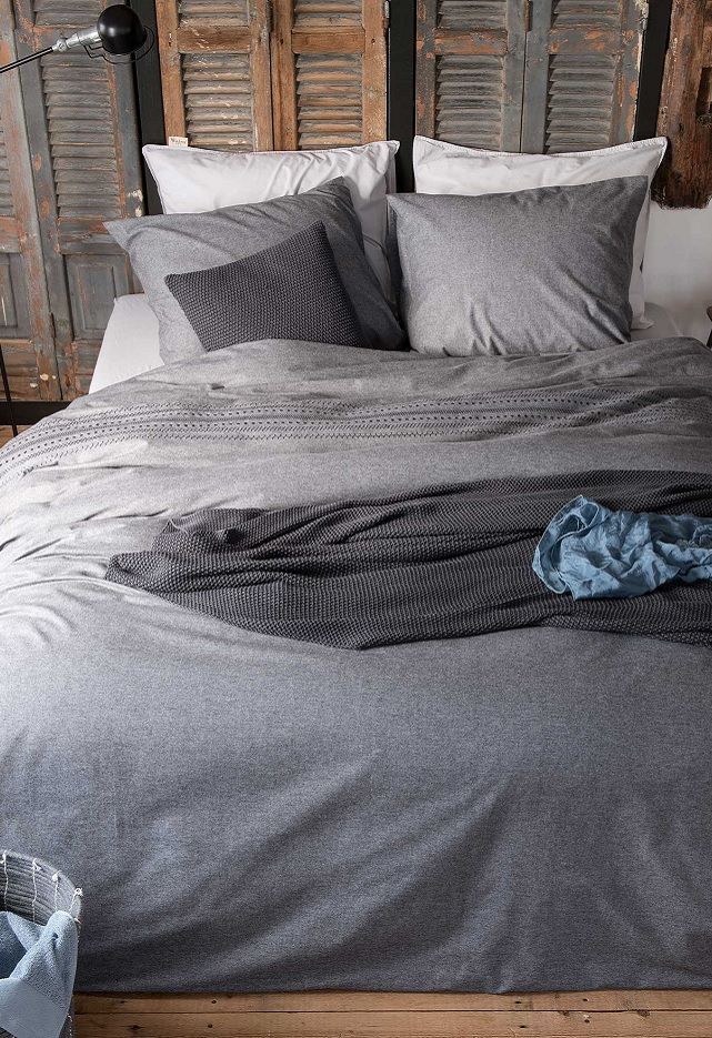 Walra Pure Craft flanel dekbedovertrek - Grijs