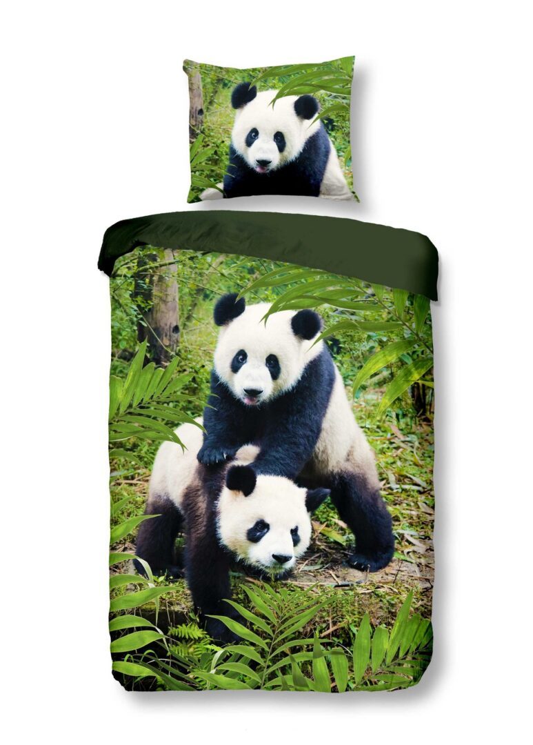 Snoozing Pandas flanel dekbedovertrek
