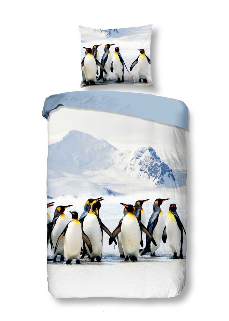 Snoozing Pinguins flanel dekbedovertrek