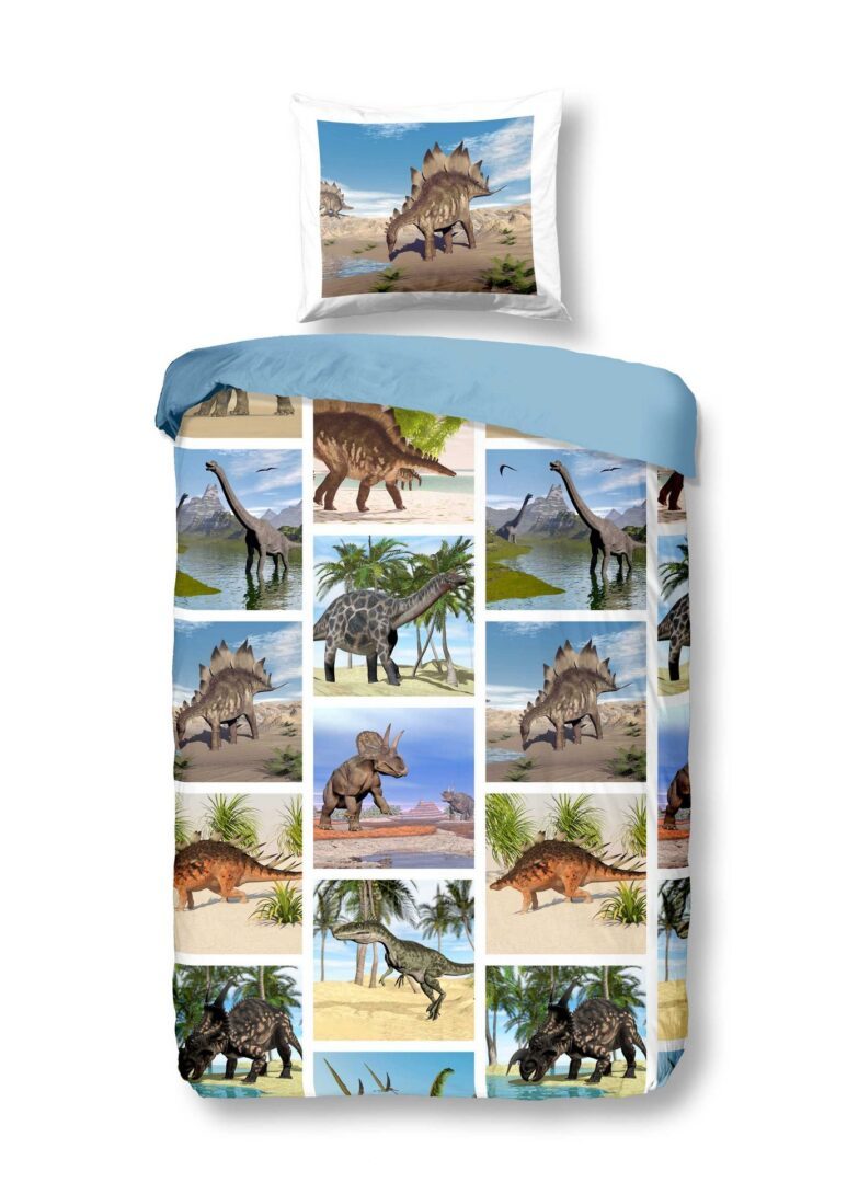 Snoozing Dinosaur flanel dekbedovertrek