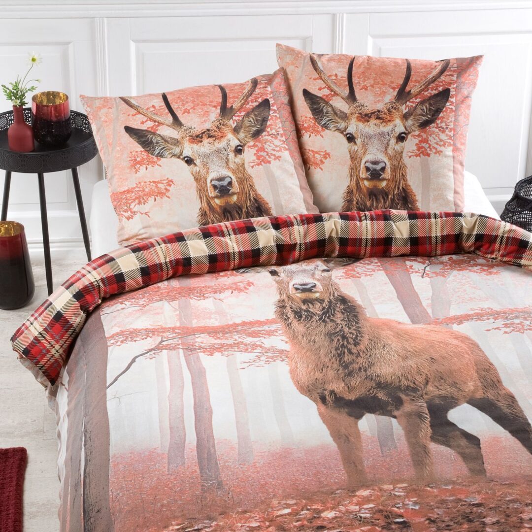 Papillon Hirvi flanel dekbedovertrek