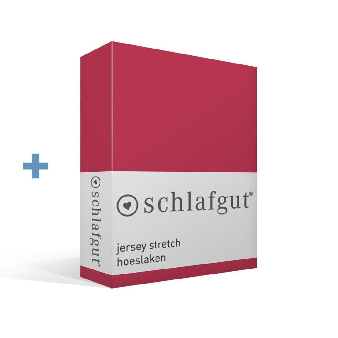 Schlafgut jersey stretch hoeslaken kersenrood