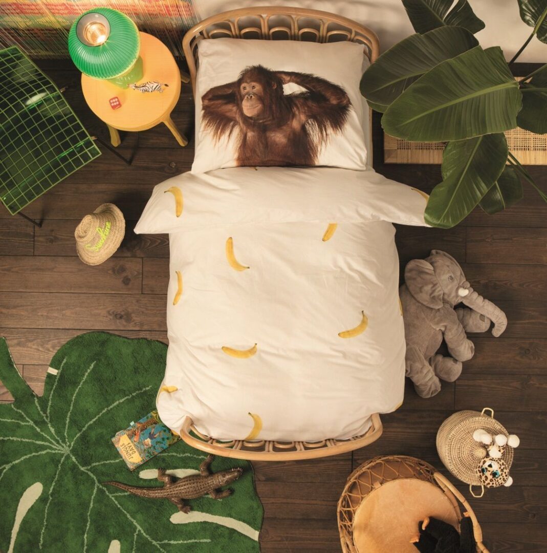 SNURK Banana Monkey dekbedovertrek - Monkey Day