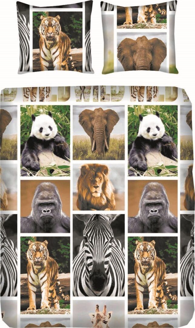 Snoozing Wildlife flanel dekbedovertrek - Monkey Day