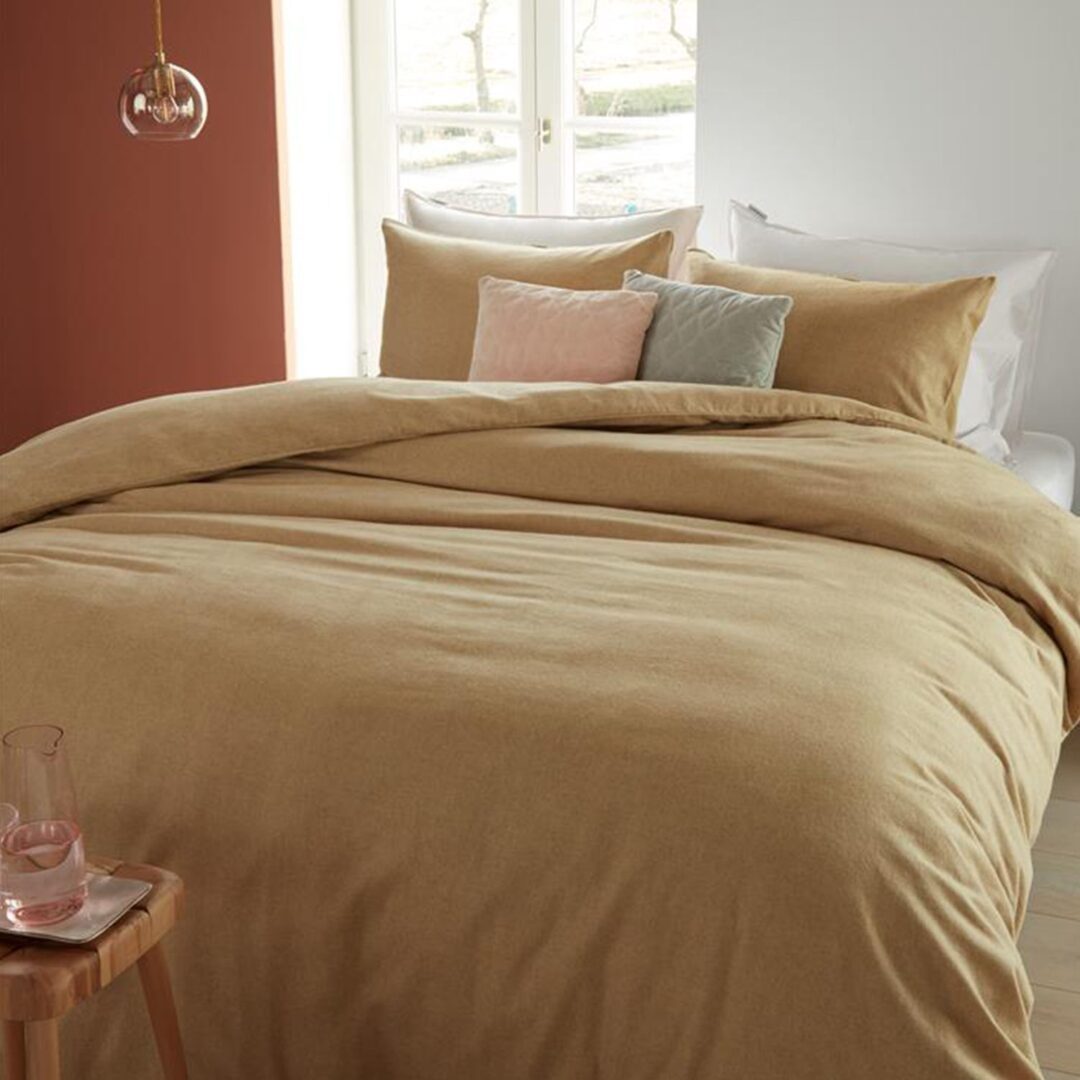 Beddinghouse Frost flanel dekbedovertrek gold