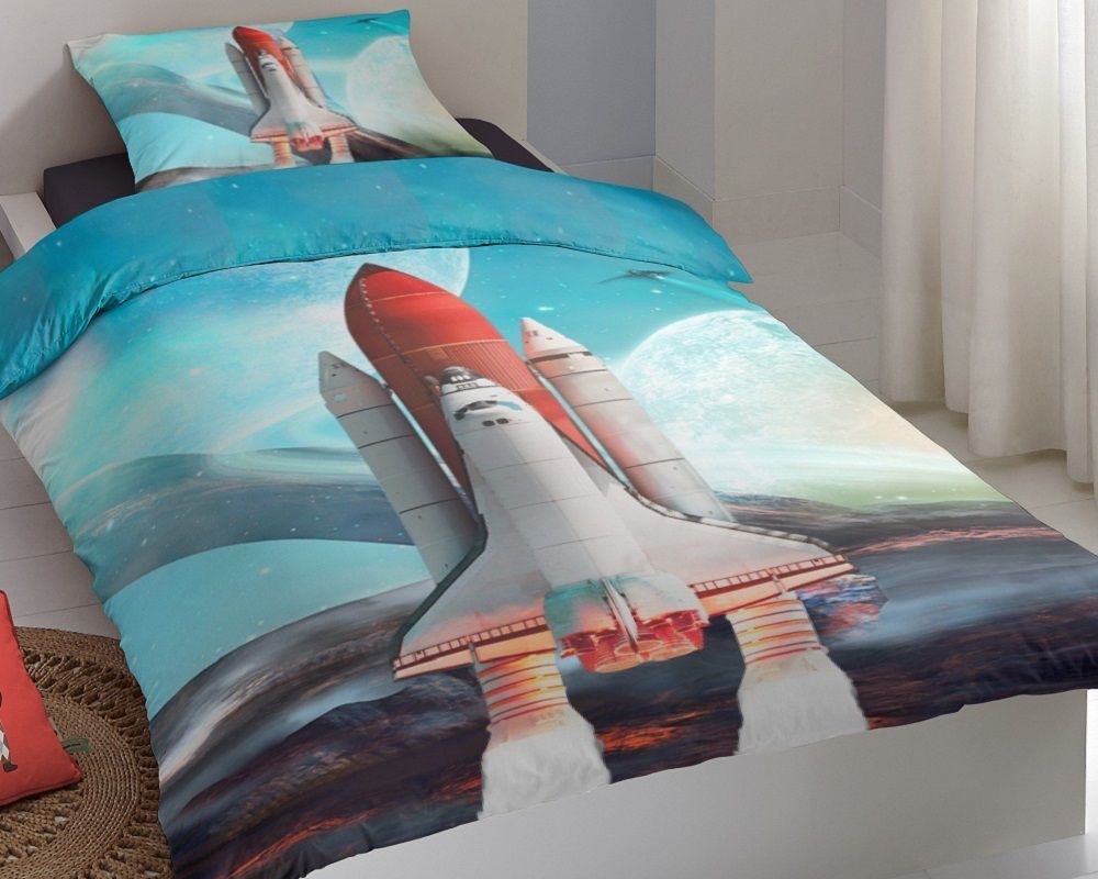 Good Morning Spaceshuttle dekbedovertrek - Dag van de ruimtevaart