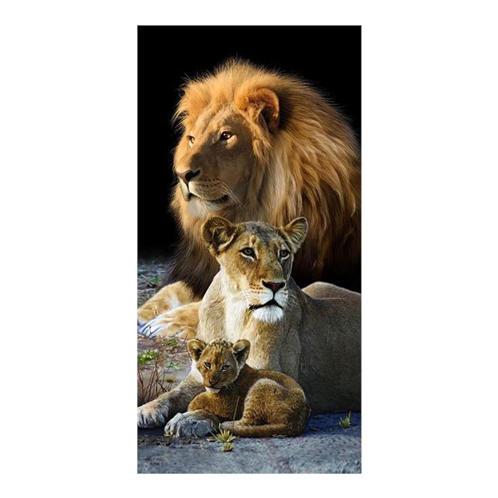 Lion family strandlaken