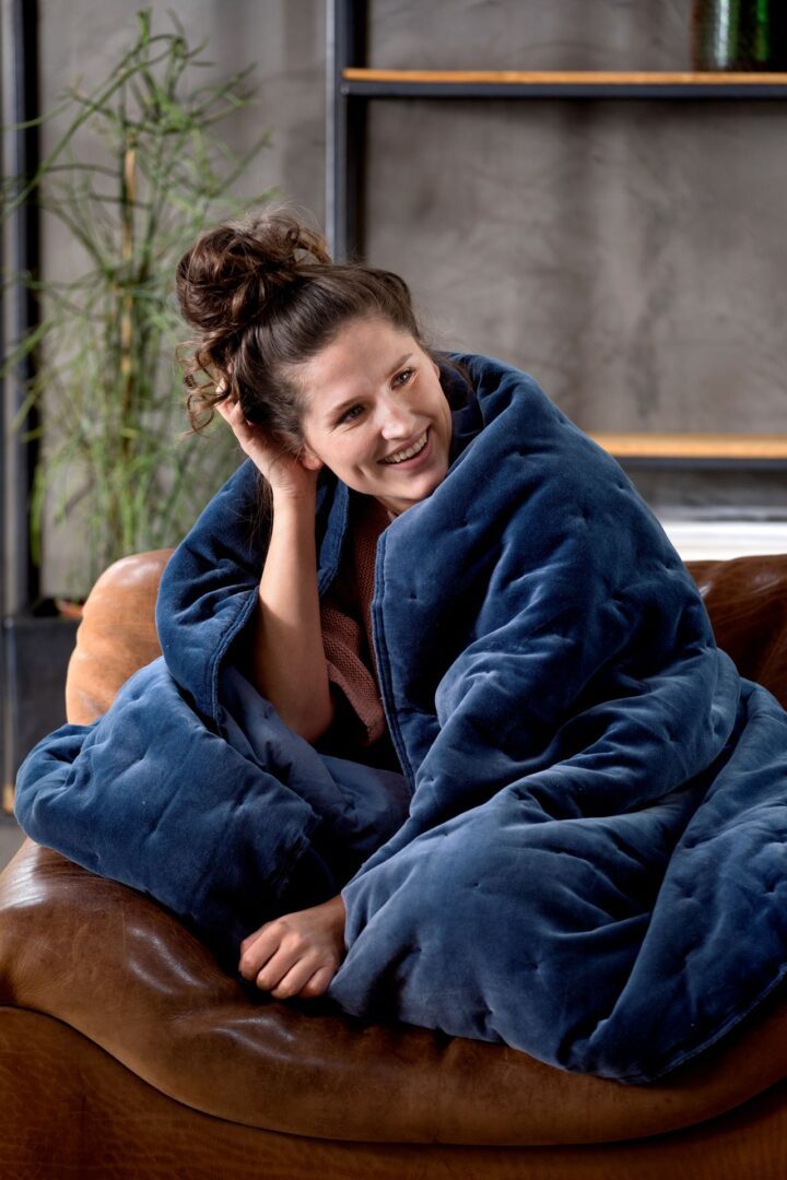 Walra Velvet Touch Plaid blauw