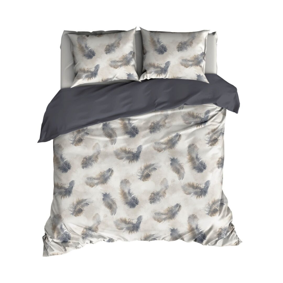 Satin d'Or Veren dekbedovertrek blauwgrijs