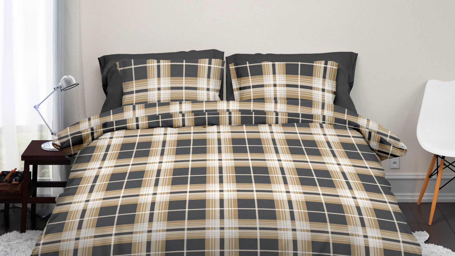 Satin d'Or Banff dekbedovertrek caramel