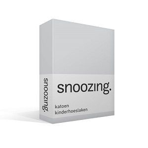 Snoozing katoenen hoeslaken lichtgrijs