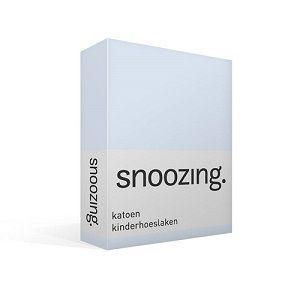 Snoozing katoenen hoeslaken lichtblauw