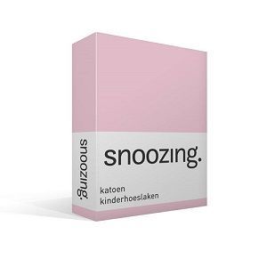 Snoozing katoenen hoeslaken roze