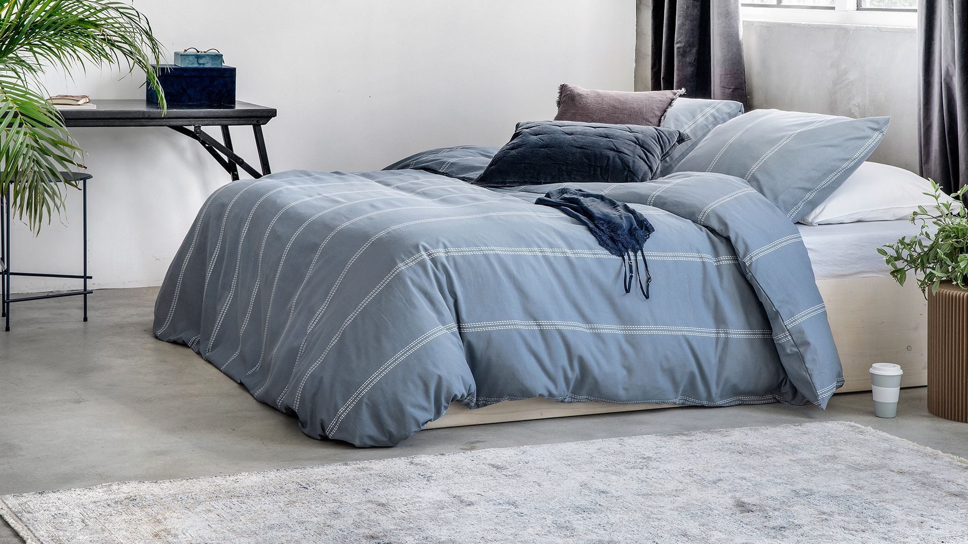 Walra Remade Cotton Blend dekbedovertrek blauw