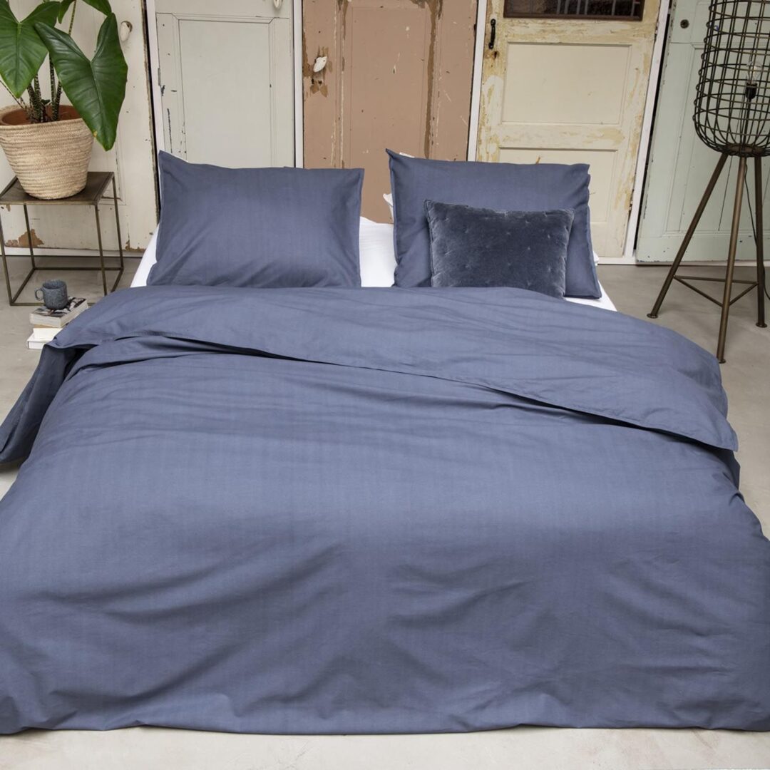 Walra Soft Structure dekbedovertrek blauw