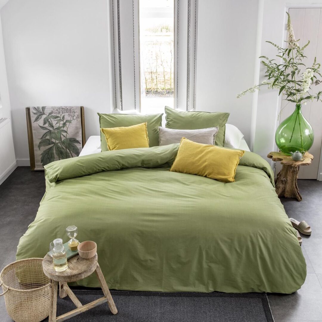 Walra Soft Structure dekbedovertrek groen