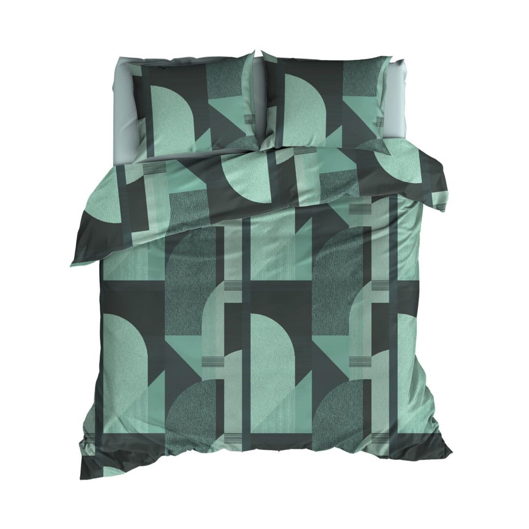 Satin d'Or Baskiat dekbedovertrek Groen