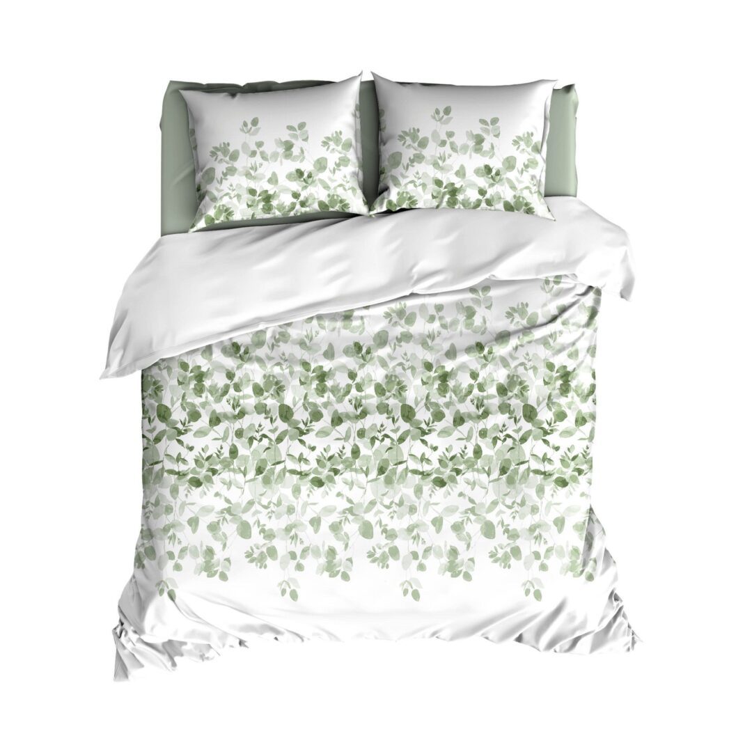 Satin d'Or Gardenia dekbedovertrek Groen