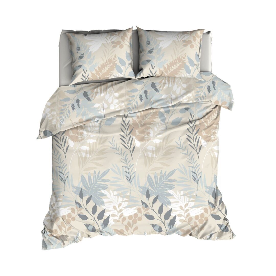 Satin d'Or Palmetta dekbedovertrek BlauwBeige