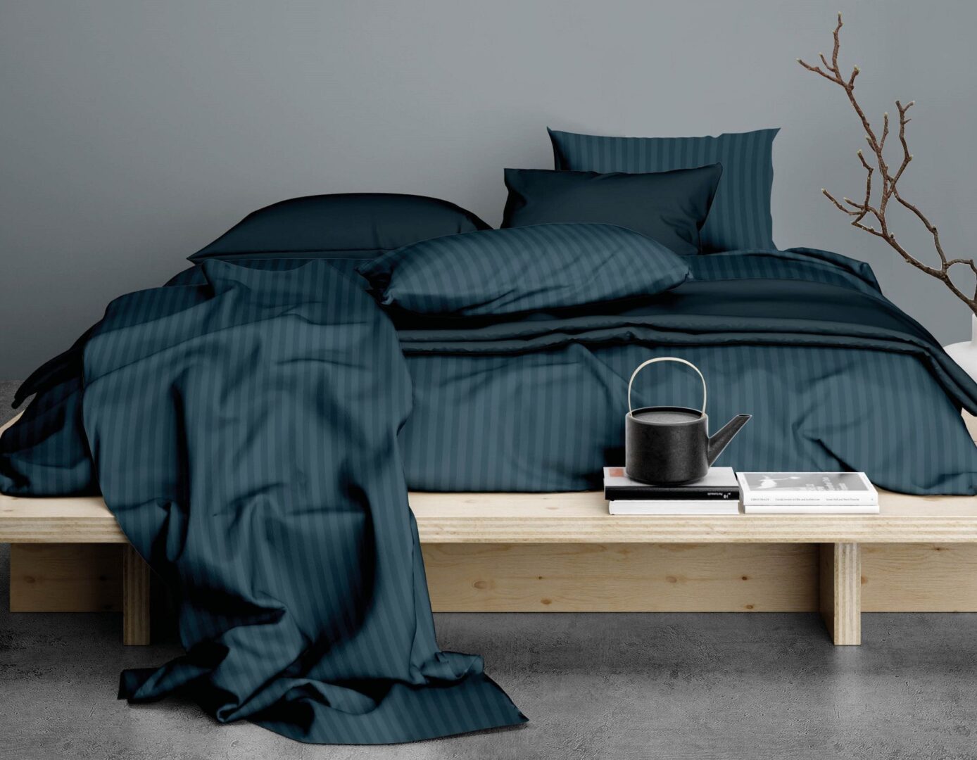 Satin d'Or Satijnstreep dekbedovertrek Teal