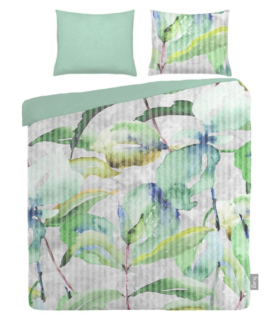 iSeng Aqua Leafs dekbedovertrek