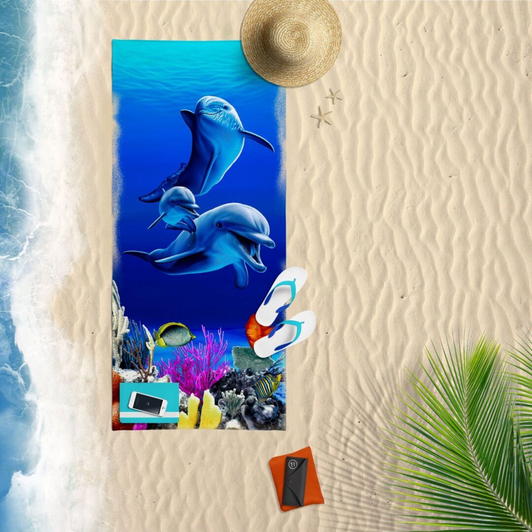 Dolphin family strandlaken