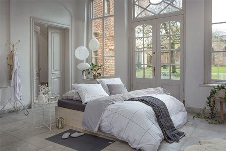 Walra Four Square dekbedovertrek Wit