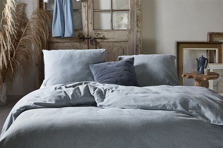 Walra Vintage Flanel dekbedovertrek Jeans Blauw