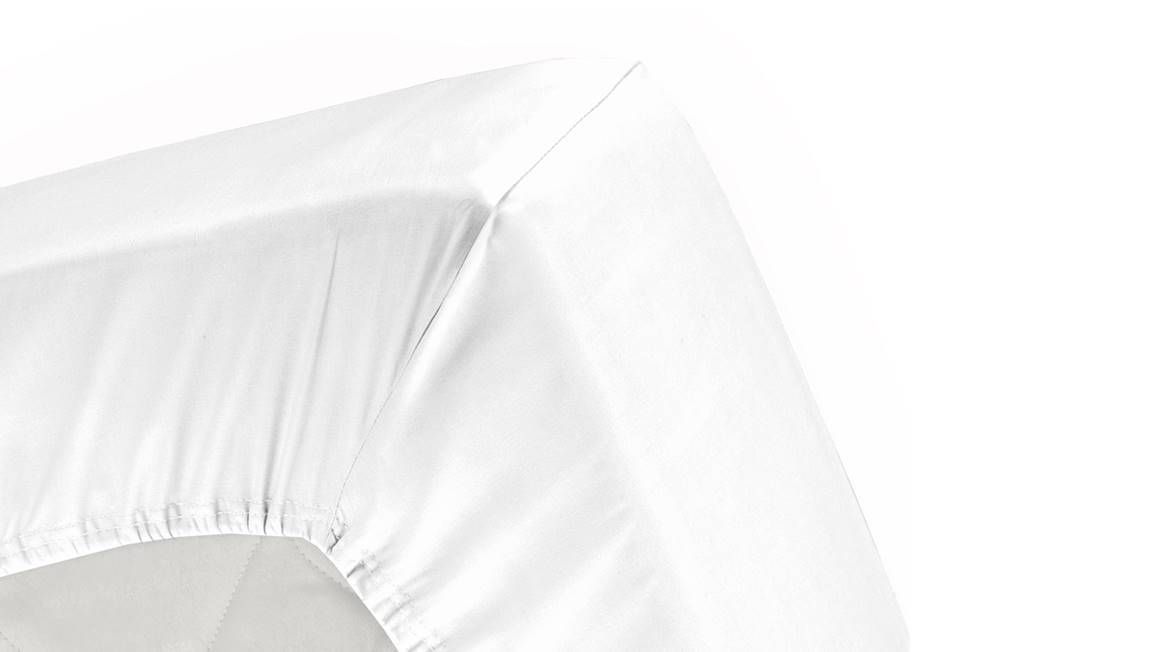 Cinderella hoeslaken katoen-satijn - wit