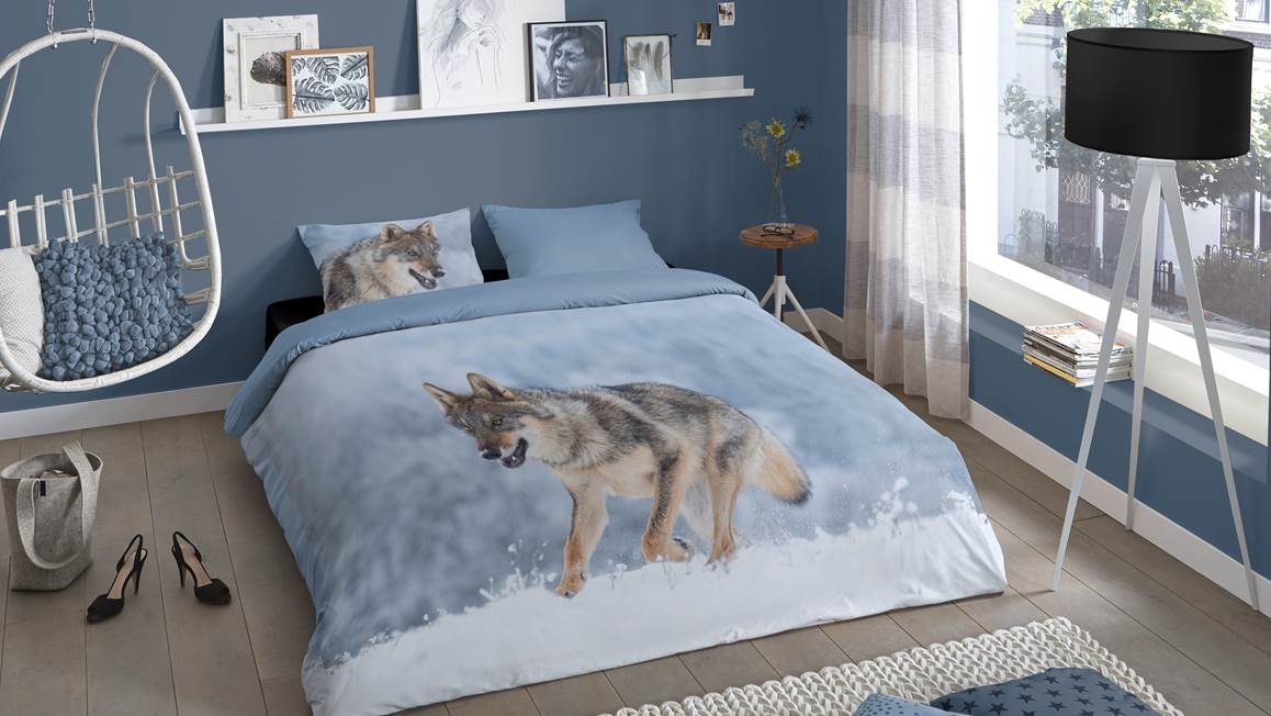 Good Morning Snow Wolf dekbedovertrek