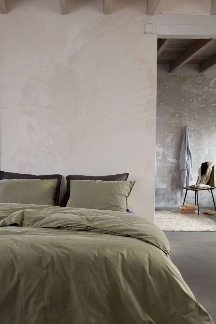 Natural Stone dekbedovertrek dark green