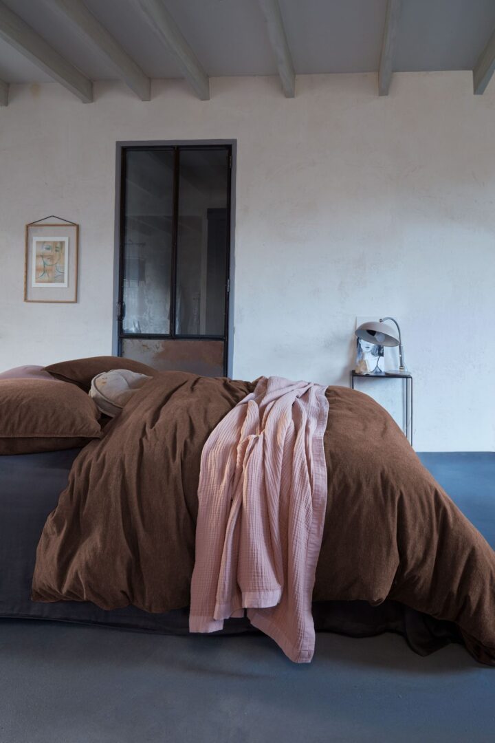 VTWonen Flanel dekbedovertrek brown