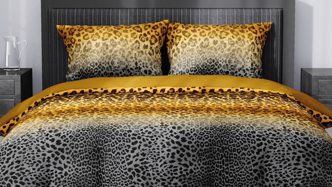 Satin d’Or Panthera dekbedovertrek oker