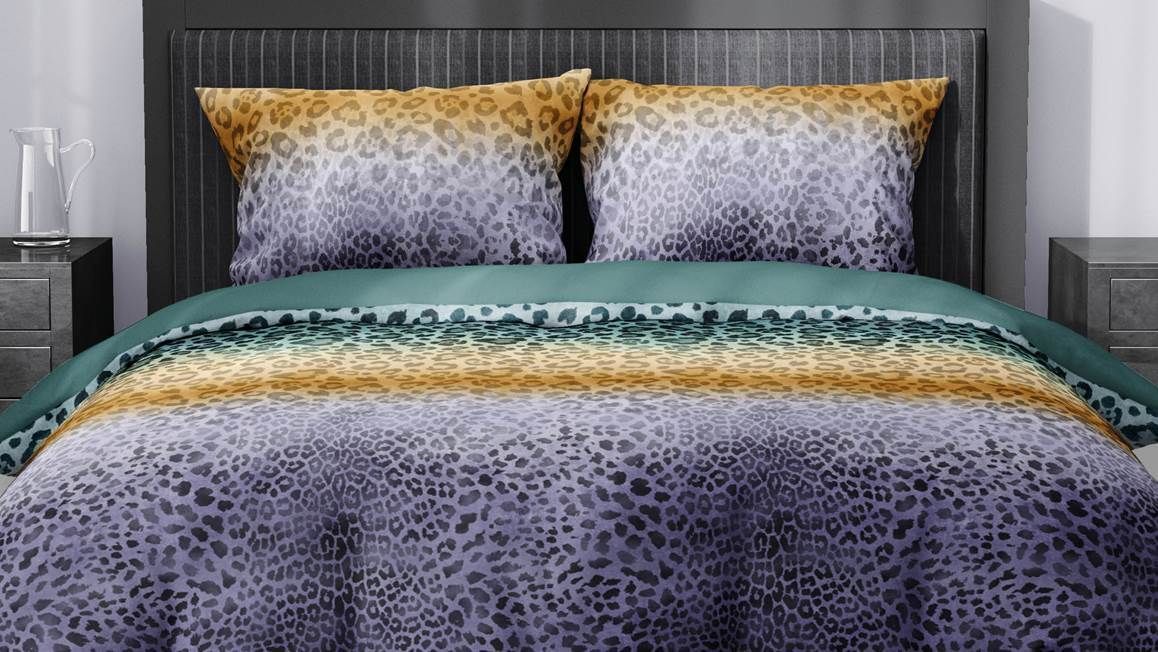 Satin d’Or Panthera dekbedovertrek grijs
