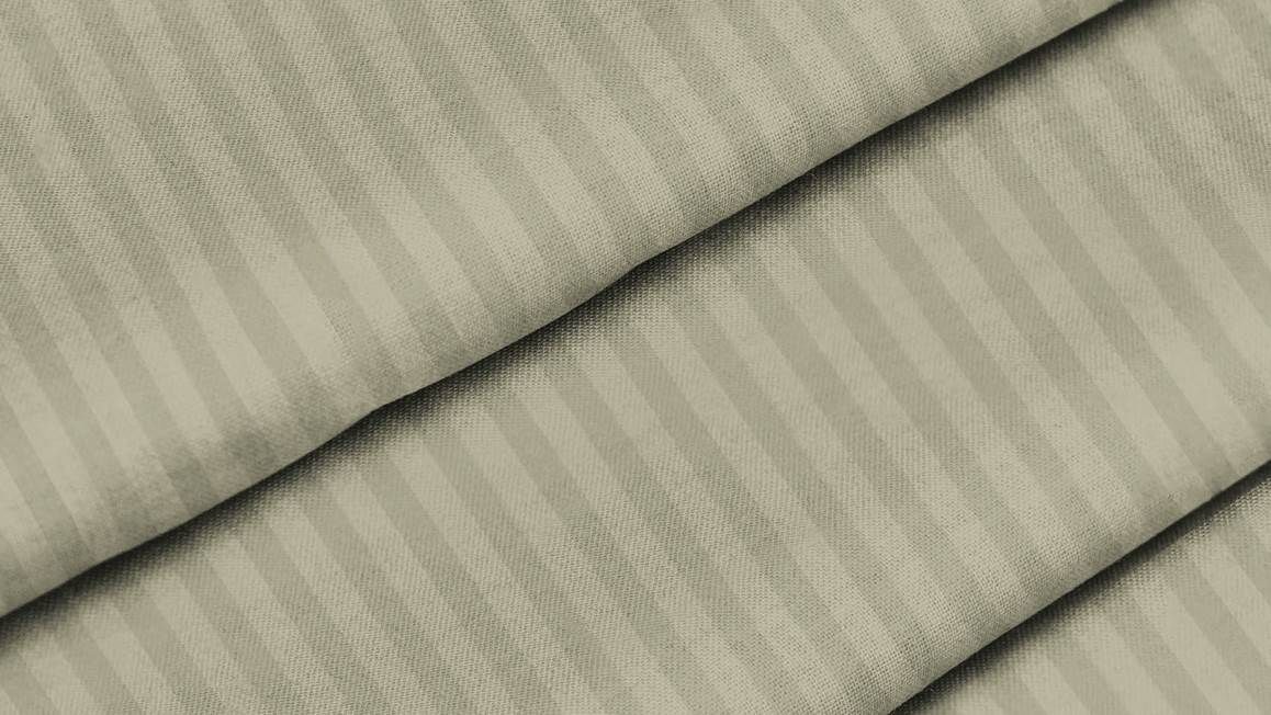 Satijnstreep dekbedovertrek khaki