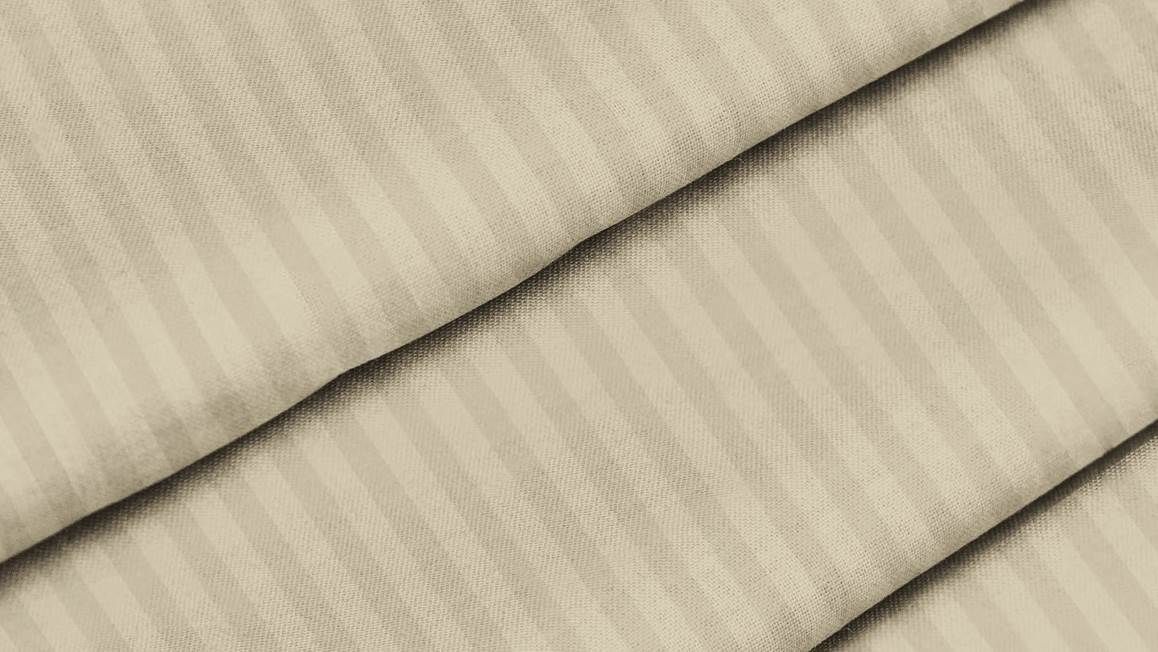 Satijnstreep dekbedovertrek sand