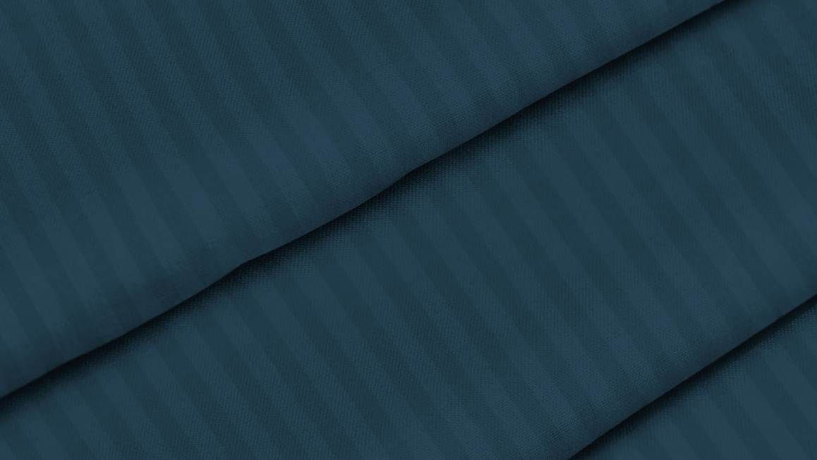 Satijnstreep dekbedovertrek teal