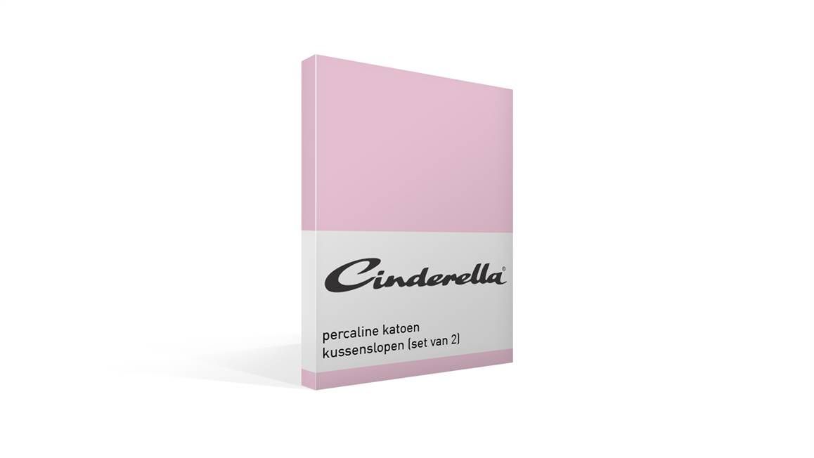 Cinderella basic percaline katoen kussenslopen (set van 2)