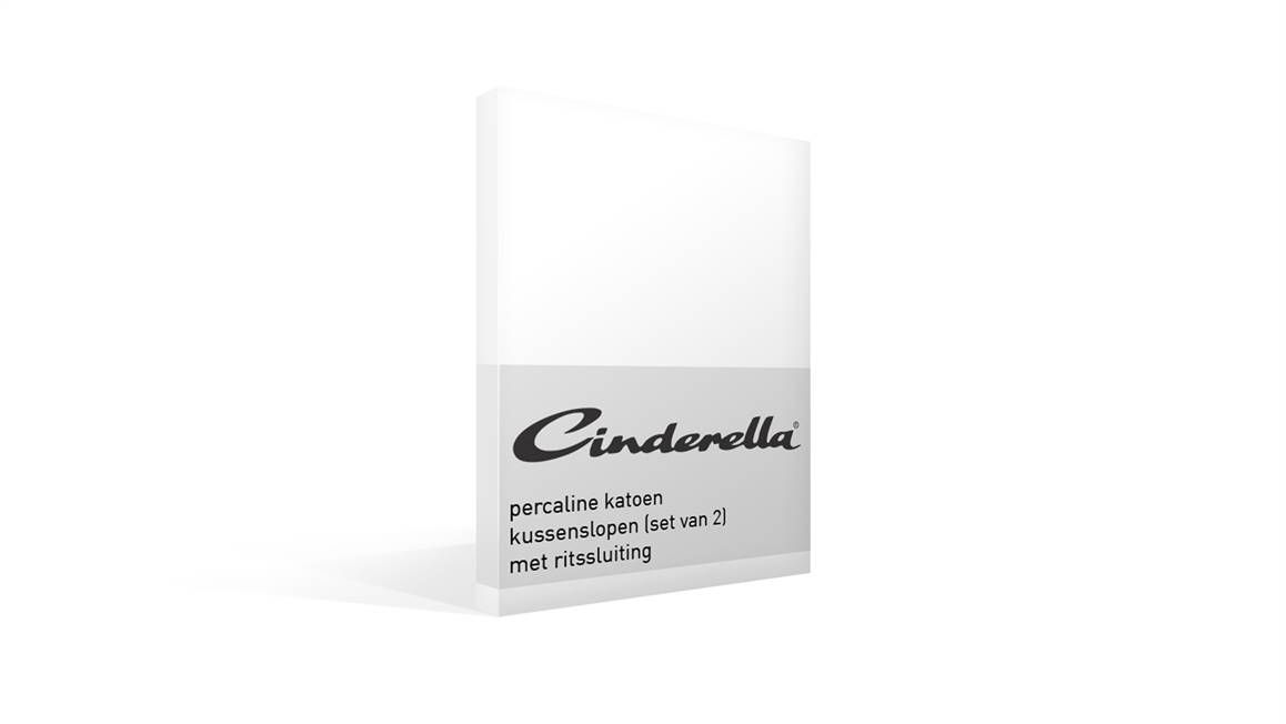 Cinderella basic percaline katoen kussenslopen (set van 2)