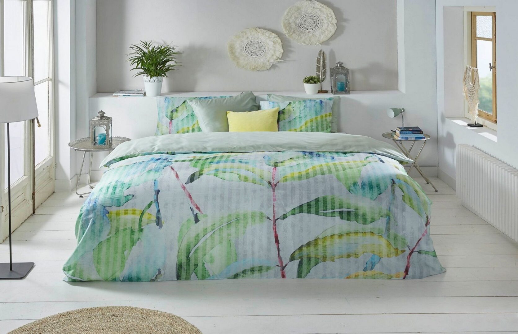 iSeng Aqua leafs dekbedovertrek
