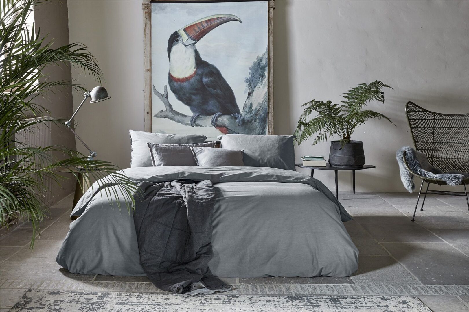 Walra Vintage Cotton dekbedovertrek elephant grey